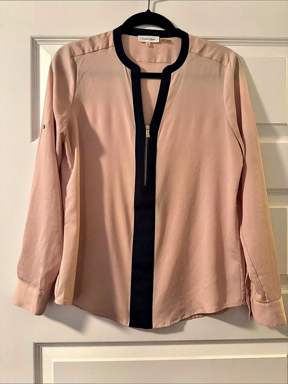 Calvin Klein Pink & Black Blouse Like New